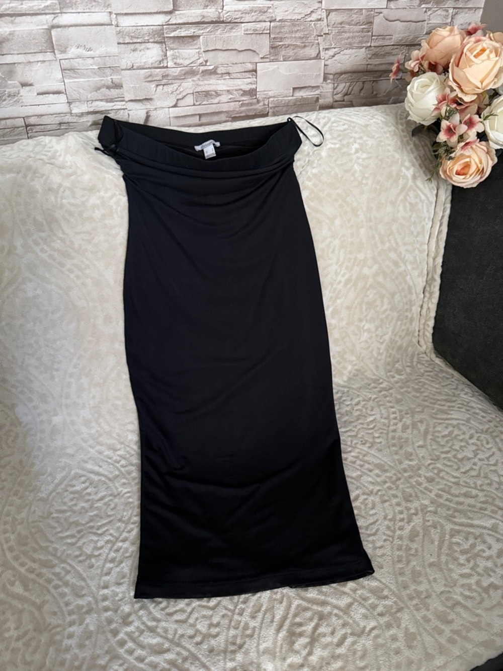 Revamped Strapless Black Bodycon Dress